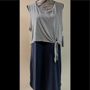 Navy Sailorline Sleeveless Dress